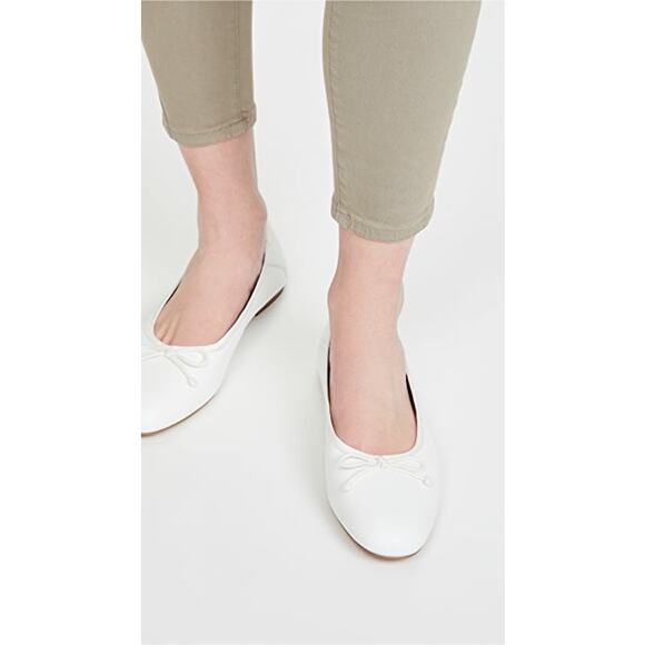 New Villa Rouge Forrest Ballerina Flats in White Leather Women's Size 10 - Picture 1 of 9